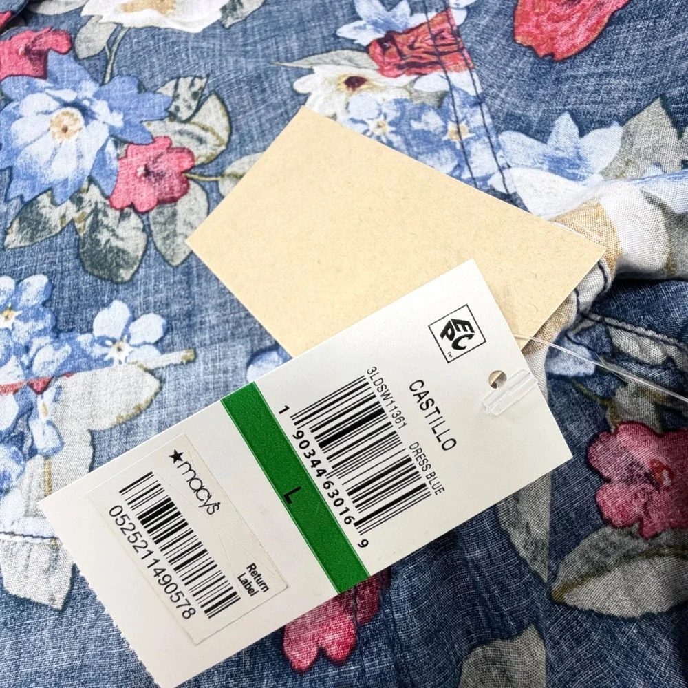 Levi's Men's L Castillo Short Sleeve Button Up Shirt Castillo‎ Dress Blue Floral